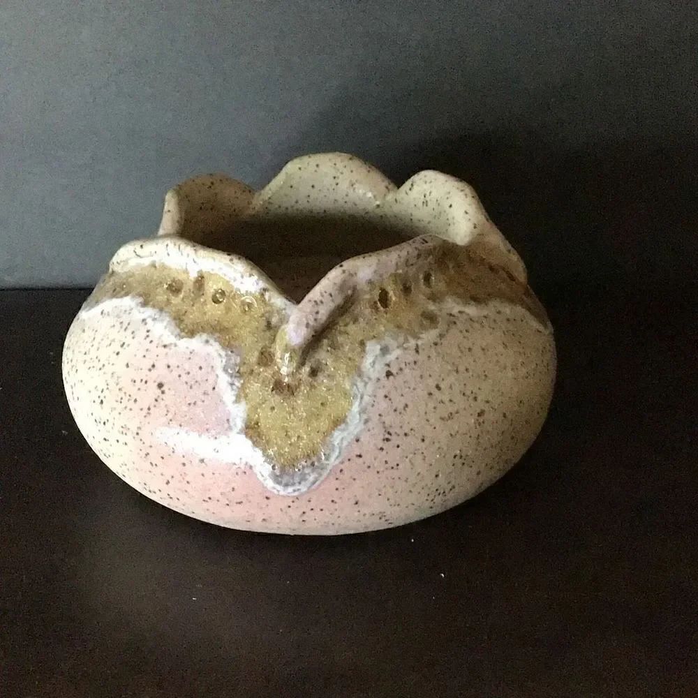 Bowl, Pinkish and brown tulip Like Shape by Adler